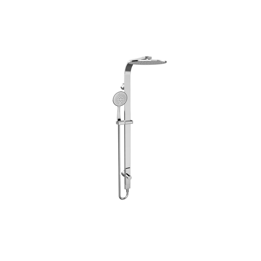 Nero Rain Round Overhead Shower and Handshower on Column Single Hose - Chrome - Wellsons