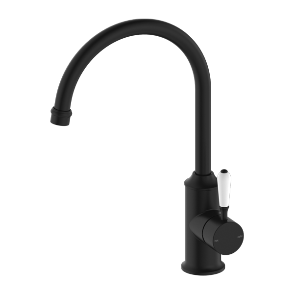 Nero York Kitchen Mixer Gooseneck Spout - Matte Black