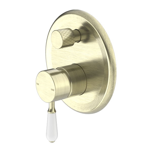 Nero York Shower Mixer With Diverter - Aged Brass