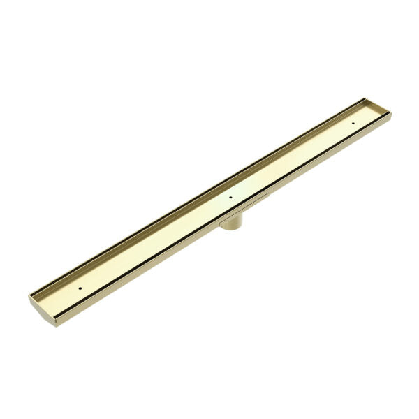 Nero Tile Insert V Channel Floor Waste 50mm Outlet - Brushed Gold