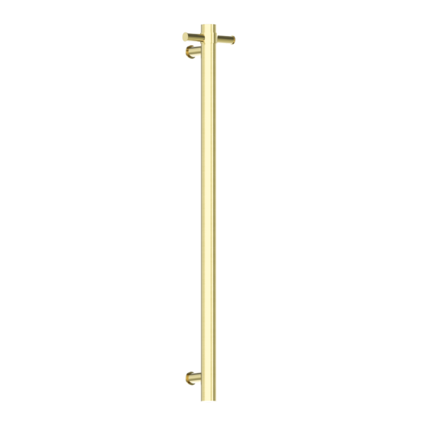 Nero Heated Vertical Towel Rail - Brushed Gold