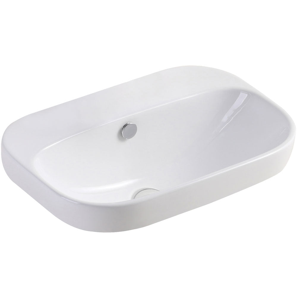 Fienza Parisa Semi-Inset Basin No Taphole - Gloss White