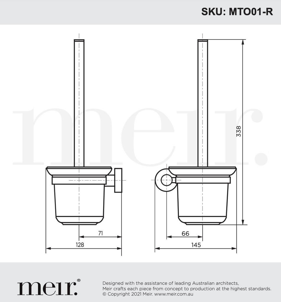 Round Toilet Brush & Holder - Shadow