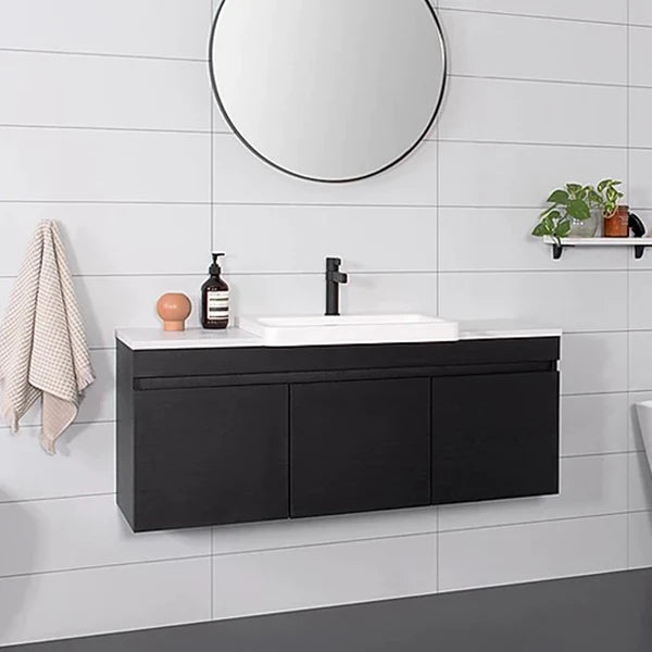 ADP Glacier Semi Recessed All Door Slim Vanity With Solid Surface - Pro