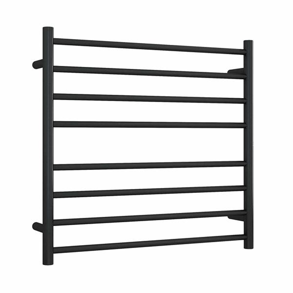 Thermogroup 8 Bar Round Ladder Heated Towel Rail - Matte Black - Wellsons