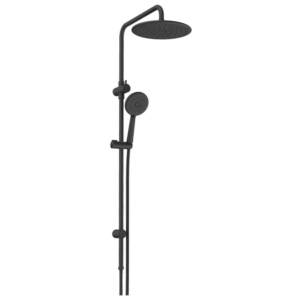 Greens Astro Combination Twin Rail Shower - Matte Black - Wellsons