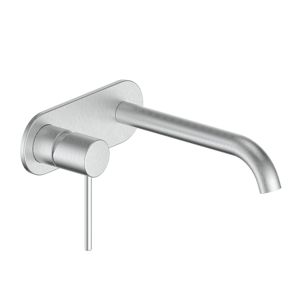 Greens Gisele Wall Basin Mixer w/ Faceplate - Brushed Stainless - Wellsons