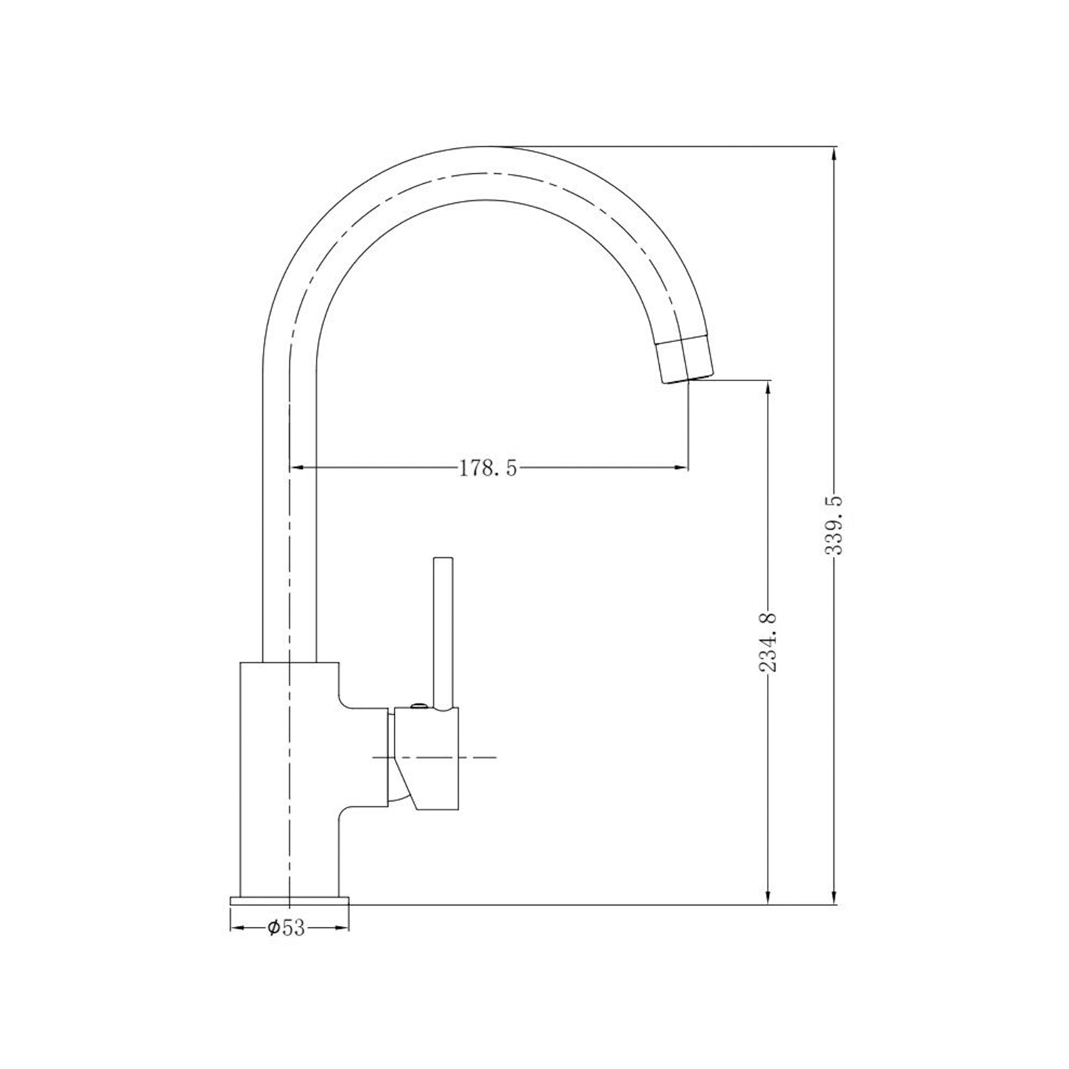 Nero Dolce Gooseneck Kitchen Mixer - Brushed Nickel – Wellsons