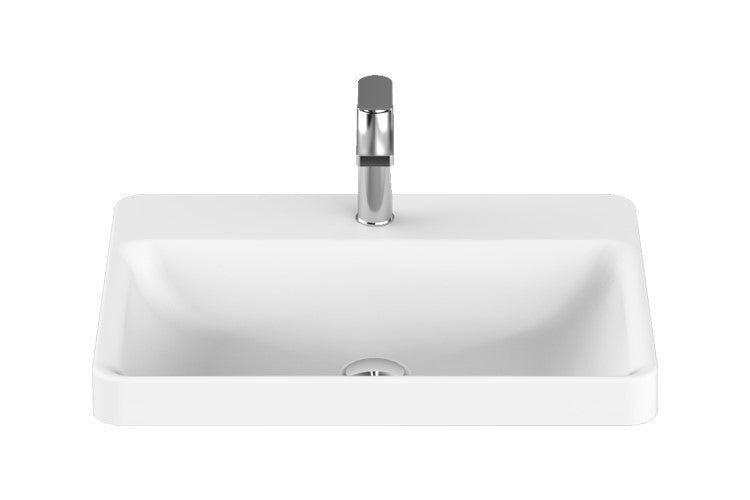 ADP Courage Solid Surface Semi-Inset Basin - Matte White - Wellsons