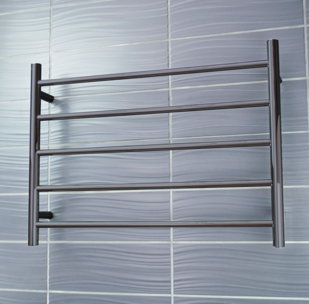 Radiant Heating Round Bars 240V Heated Towel Rails Gunmetal Grey 750 x 550