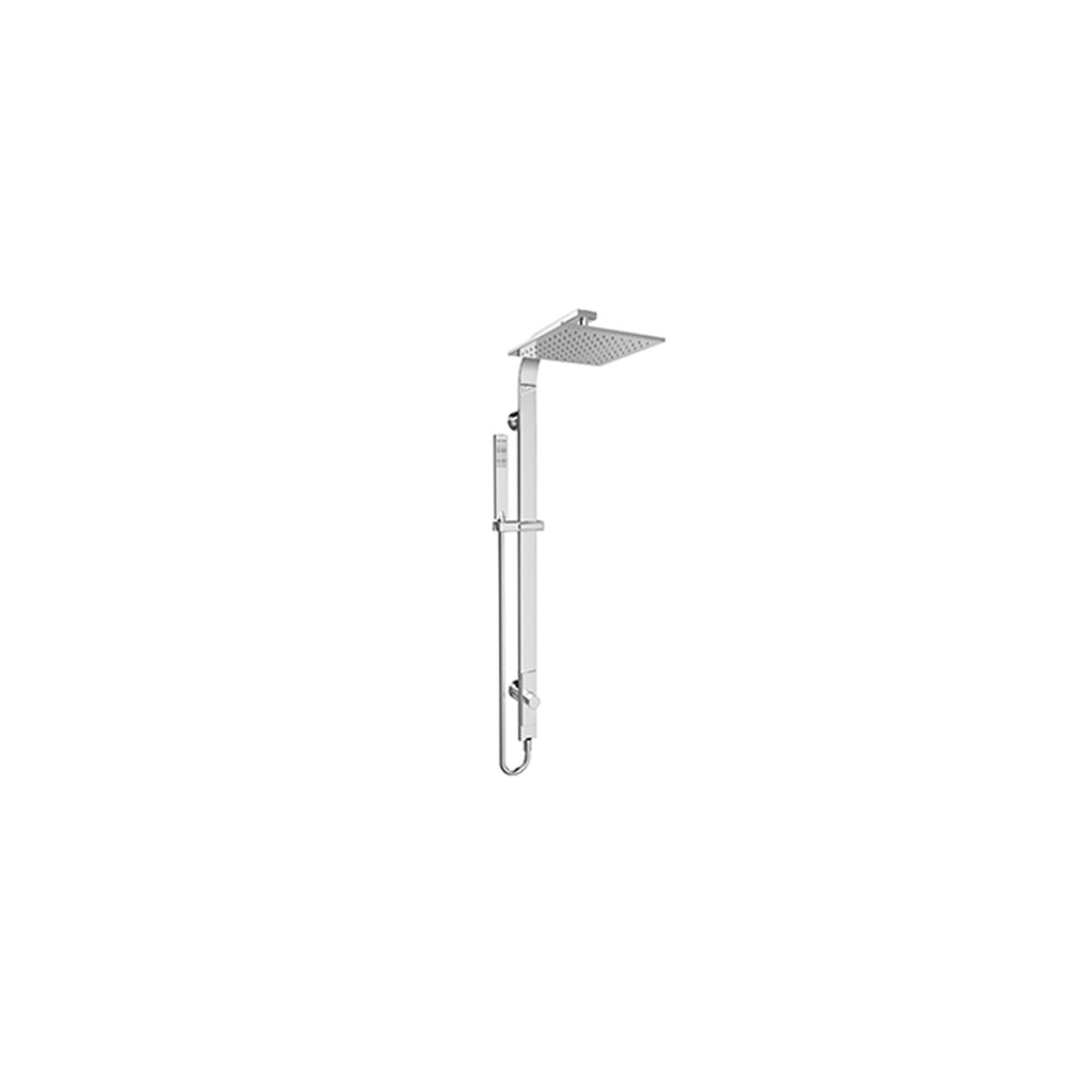 Nero Rain Square Overhead Shower and Handshower on Column Single Hose - Chrome - Wellsons