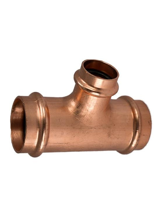 Copper Unequal Tee Water 50MM X 50MM X 40MM - Wellsons